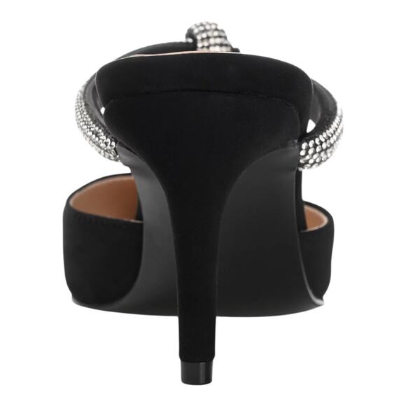 Journee Women's Lunna Rhinestone Knot Stiletto Heel Dress Pumps Black Size 8 - Picture 3 of 5